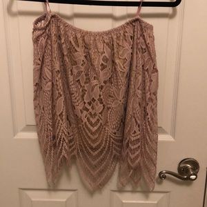 Off the shoulder lace top with sleeves